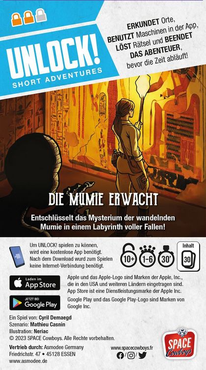 Produktbild: Unlock! Short Adventures Die Mumie erwacht DE