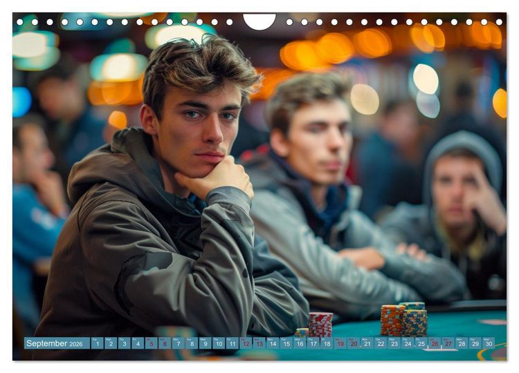 Produktbild: Texas Hold'em Poker Faces (Wall Calendar 2026 DIN A4 landscape), CALVENDO 12 Month Wall Calendar