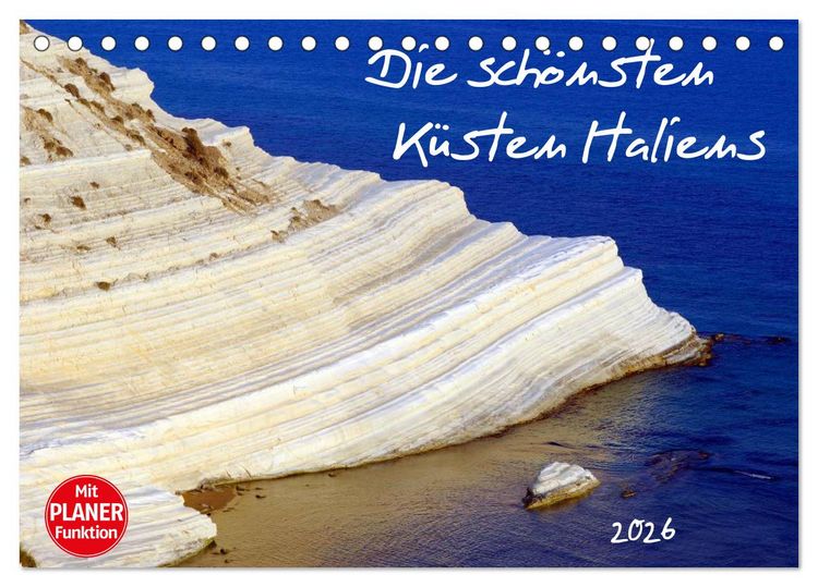 Produktbild: Die sch&ouml;nsten K&uuml;sten Italiens (Tischkalender 2026 DIN A5 quer), CALVENDO Monatskalender