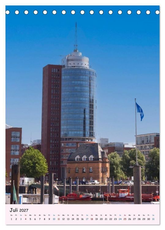 Produktbild: Hamburg &ndash; Wo eine Weltstadt auf Wasser trifft (Tischkalender 2027 DIN A5 hoch), CALVENDO Monatskalender