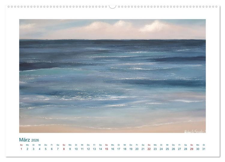 Produktbild: Wellenbrausen - Gemalte Wellen von Michaela Spreider (Wandkalender 2026 DIN A2 quer), CALVENDO Monatskalender