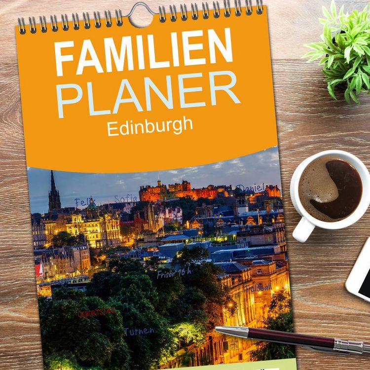 Produktbild: Familienplaner 2026 - Edinburgh - Impressionen aus der schottischen Hauptstadt mit 5 Spalten (Wandkalender, 21 x 45 cm) CALVENDO