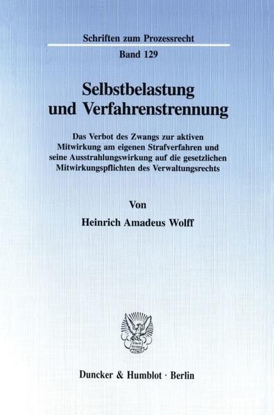 Produktbild: Selbstbelastung und Verfahrenstrennung.