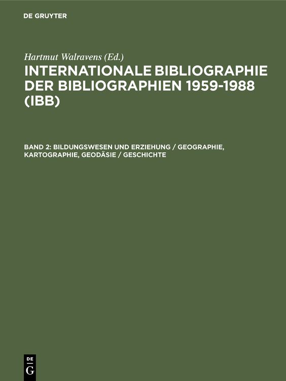 Produktbild: Bildungswesen und Erziehung / Geographie, Kartographie, Geod&auml;sie / Geschichte