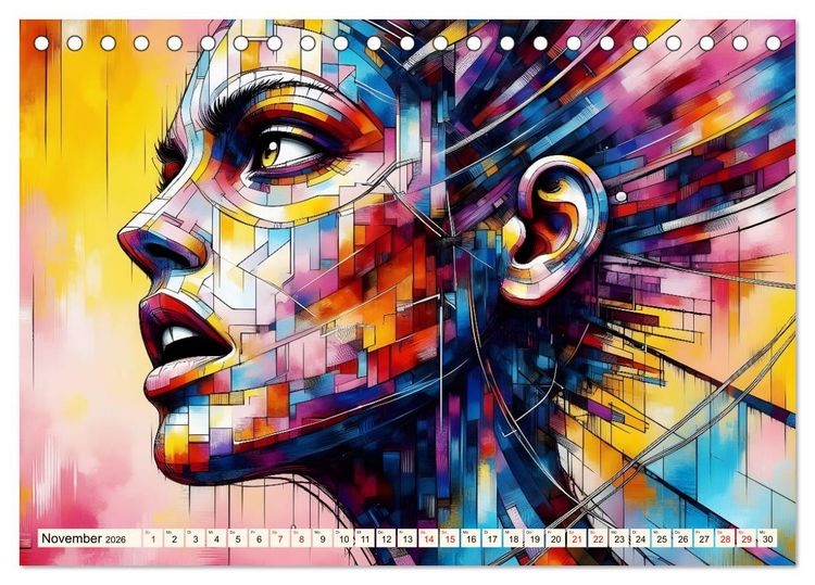 Produktbild: Kubistische Emotionen (Tischkalender 2026 DIN A5 quer), CALVENDO Monatskalender