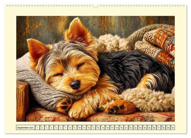 Produktbild: Yorkshire Terrier. Entz&uuml;ckende Minis mit Charme und Witz (hochwertiger Premium Wandkalender 2026 DIN A2 quer), Kunstdruck in Hochglanz