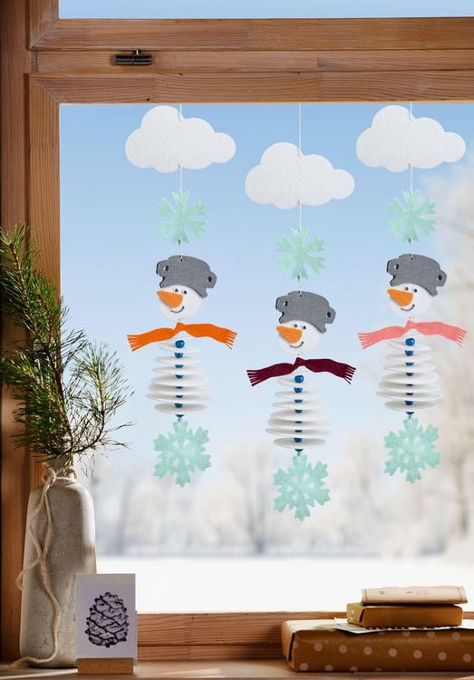 Produktbild: Bastelset - Erstes F&auml;deln Filzgirlande Schneemann