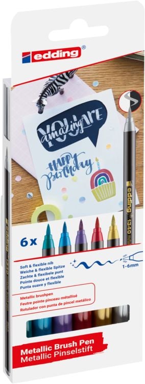 Produktbild: edding 1340 metallic Pinselstift 6er Set