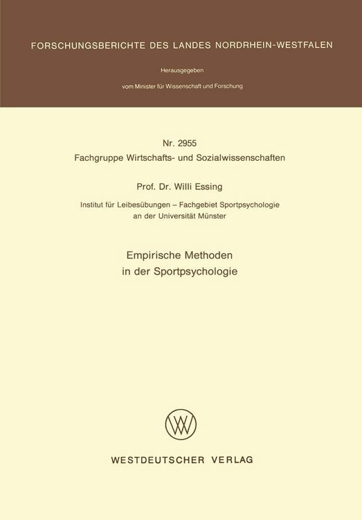 Produktbild: Empirische Methoden in der Sportpsychologie