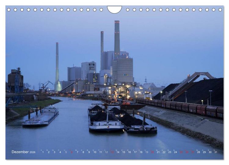 Produktbild: Mannheim 2026 - wenn es Nacht wird im Hafen (Wandkalender 2026 DIN A4 quer), CALVENDO Monatskalender