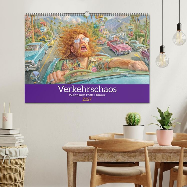 Produktbild: Verkehrschaos - Wahnsinn trifft Humor (Wandkalender 2027 DIN A2 quer), CALVENDO Monatskalender