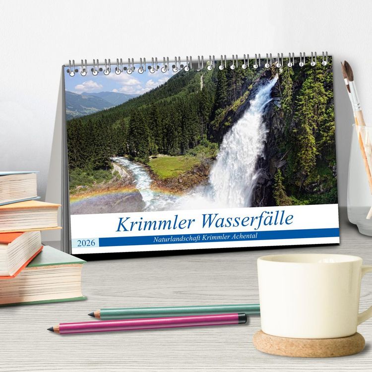 Produktbild: Krimmler Wasserf&auml;lle - Naturlandschaft Krimmler Achental (Tischkalender 2026 DIN A5 quer), CALVENDO Monatskalender