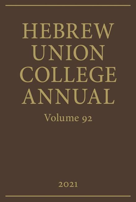 Produktbild: Hebrew Union College Annual Vol. 92 (2021)