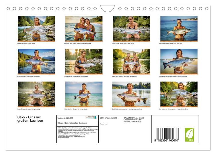 Produktbild: Sexy - Girls mit gro&szlig;en Lachsen (Wandkalender 2027 DIN A4 quer), CALVENDO Monatskalender