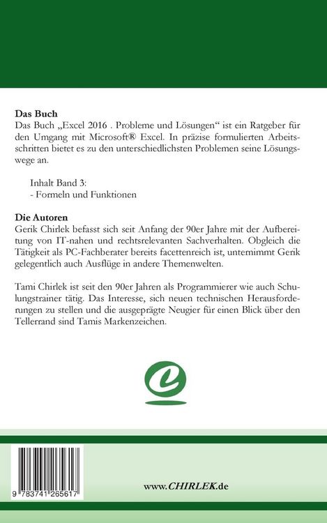 Produktbild: Excel 2016 . Probleme und L&ouml;sungen . Band 3