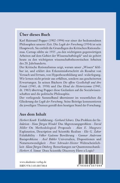 Produktbild: Karl Popper: Logik der Forschung