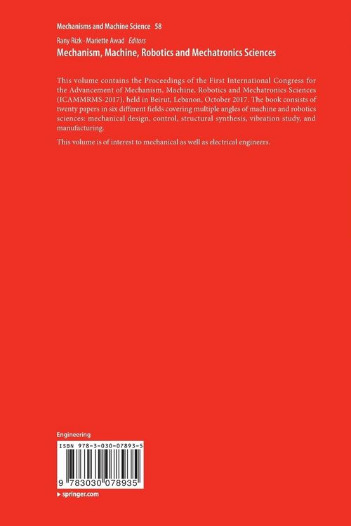 Produktbild: Mechanism, Machine, Robotics and Mechatronics Sciences