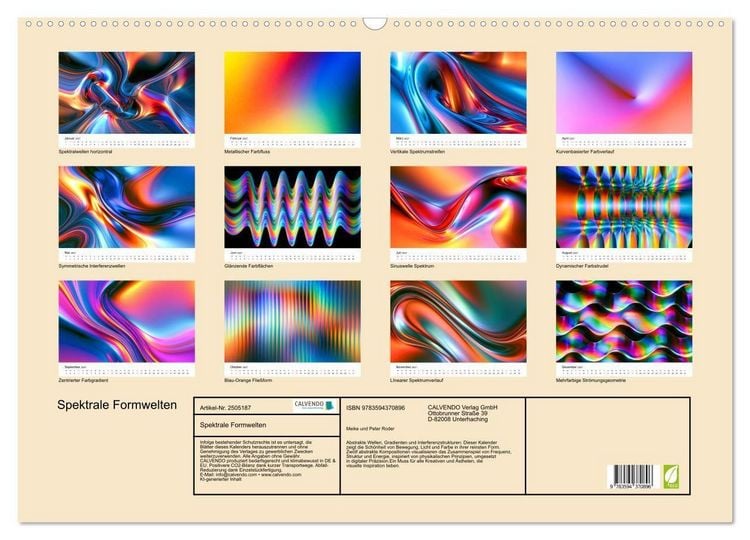 Produktbild: Spektrale Formwelten (Wandkalender 2027 DIN A2 quer), CALVENDO Monatskalender