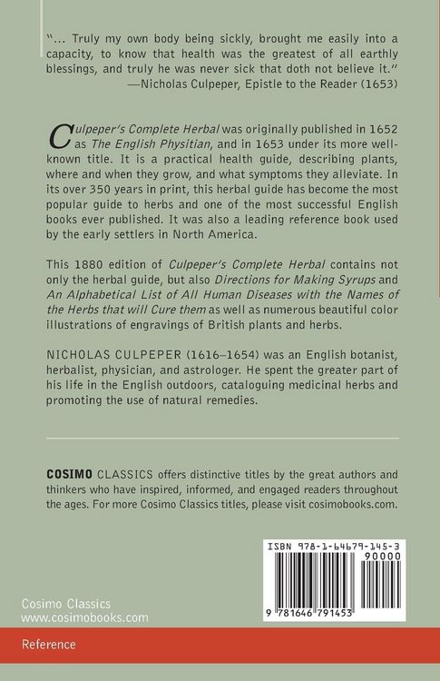 Produktbild: Culpeper's Complete Herbal