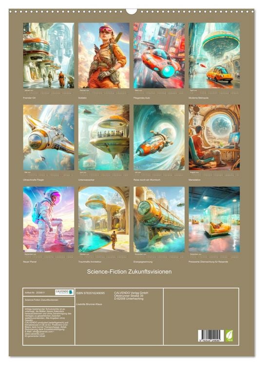 Produktbild: Science-Fiction Zukunftsvisionen (Wandkalender 2026 DIN A2 hoch), CALVENDO Monatskalender