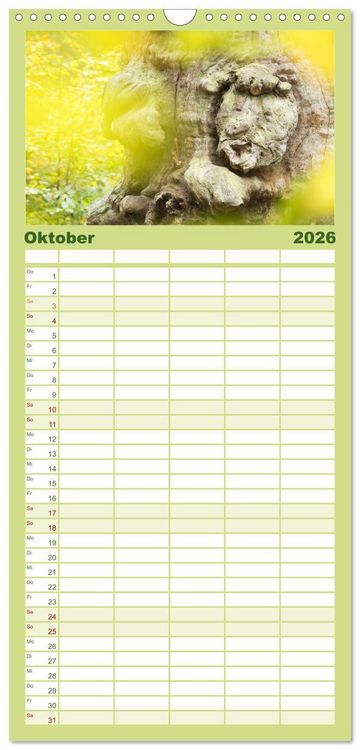 Produktbild: Familienplaner 2026 - Waldd&auml;monen mit 5 Spalten (Wandkalender, 21 x 45 cm) CALVENDO