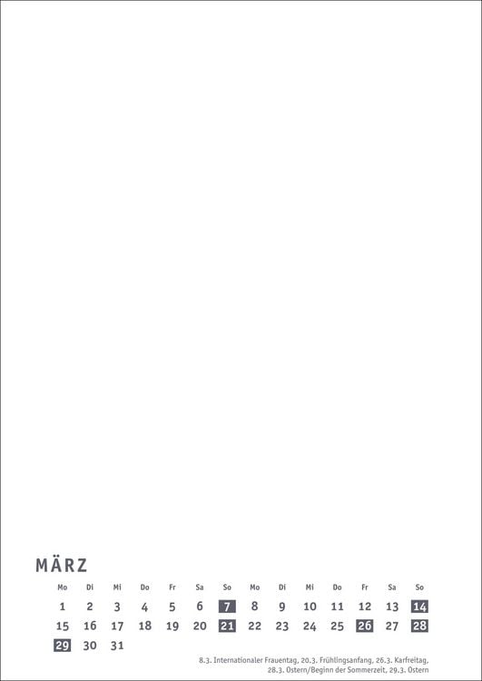 Produktbild: Premium-Bastelkalender wei&szlig; A4 2027