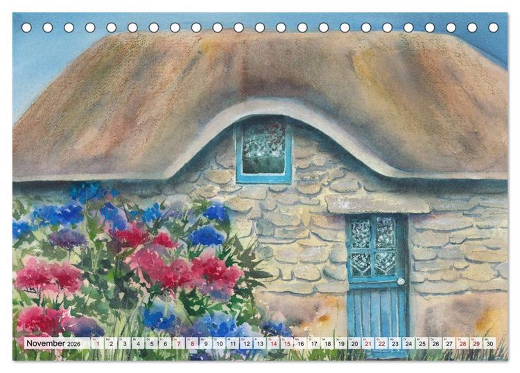 Produktbild: Frankreich Aquarelle (Tischkalender 2026 DIN A5 quer), CALVENDO Monatskalender