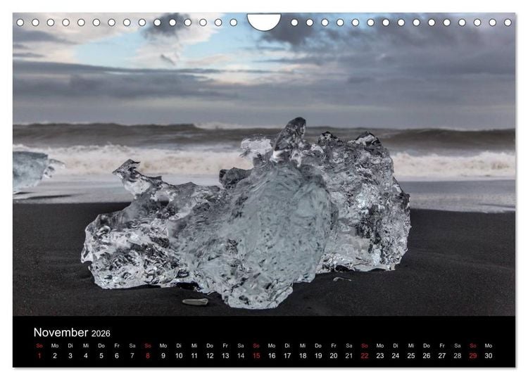 Produktbild: Islands Landschaften - Wasser, Eis und gr&uuml;nes Moos (Wandkalender 2026 DIN A4 quer), CALVENDO Monatskalender