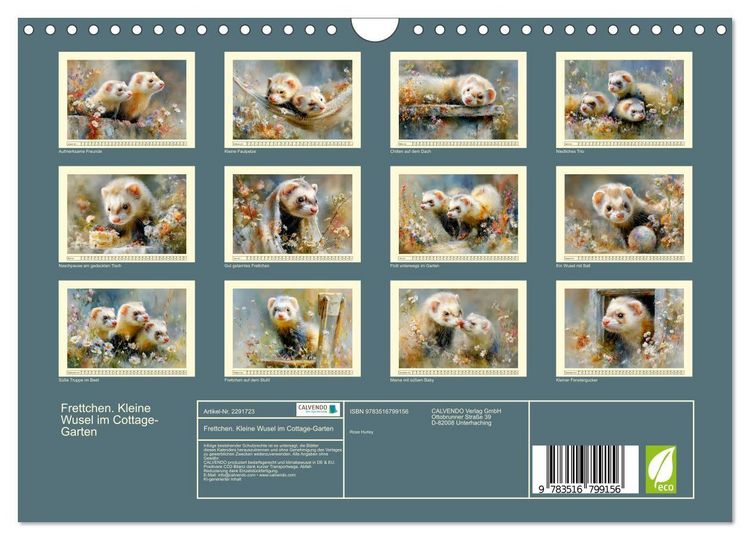 Produktbild: Frettchen. Kleine Wusel im Cottage-Garten (Wandkalender 2027 DIN A4 quer), CALVENDO Monatskalender