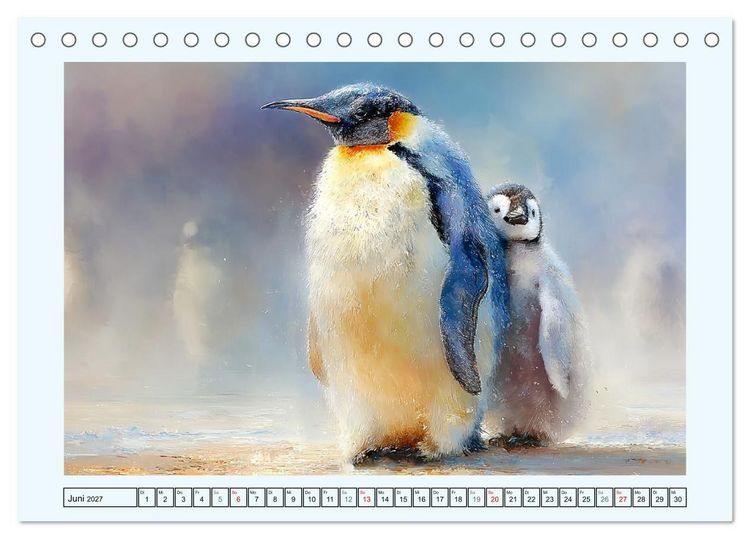 Produktbild: Pinguine. Momente im ewigen Eis (Tischkalender 2027 DIN A5 quer), CALVENDO Monatskalender