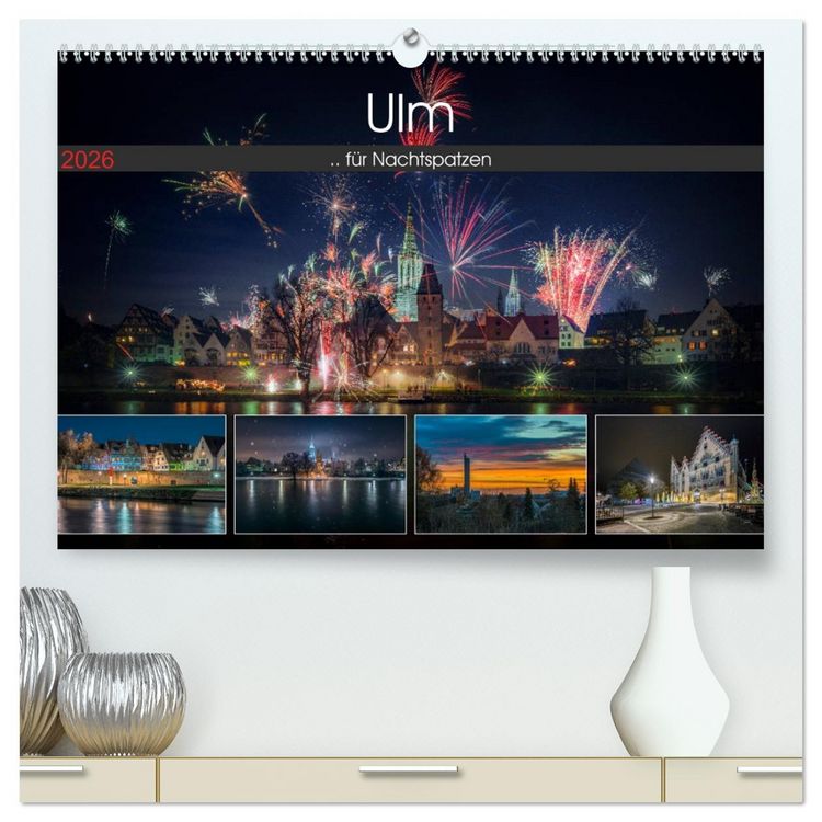 Produktbild: Ulm f&uuml;r Nachtspatzen (hochwertiger Premium Wandkalender 2026 DIN A2 quer), Kunstdruck in Hochglanz
