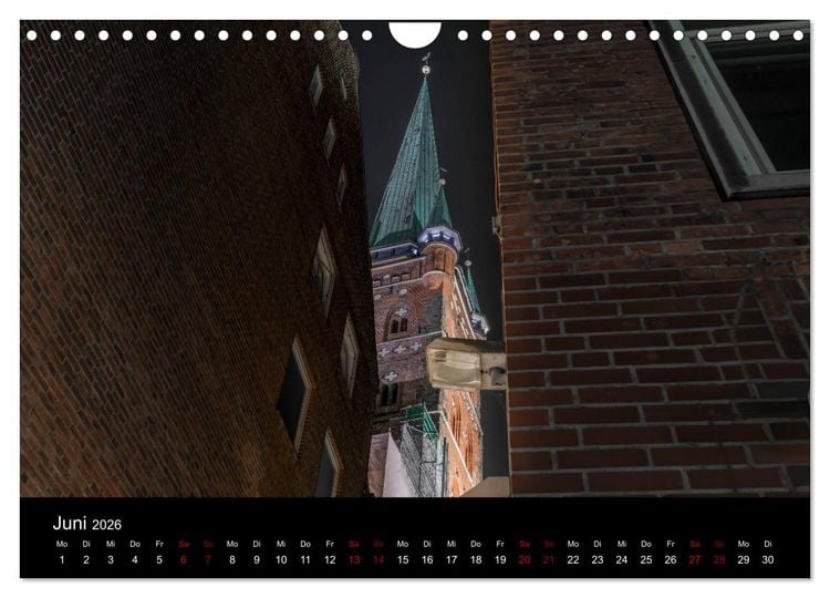 Produktbild: Eine Nacht in L&uuml;beck (Wandkalender 2026 DIN A4 quer), CALVENDO Monatskalender