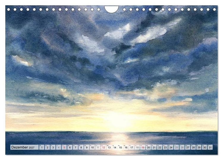 Produktbild: Komm mit ans Meer &ndash; Aquarelle (Wandkalender 2027 DIN A4 quer), CALVENDO Monatskalender