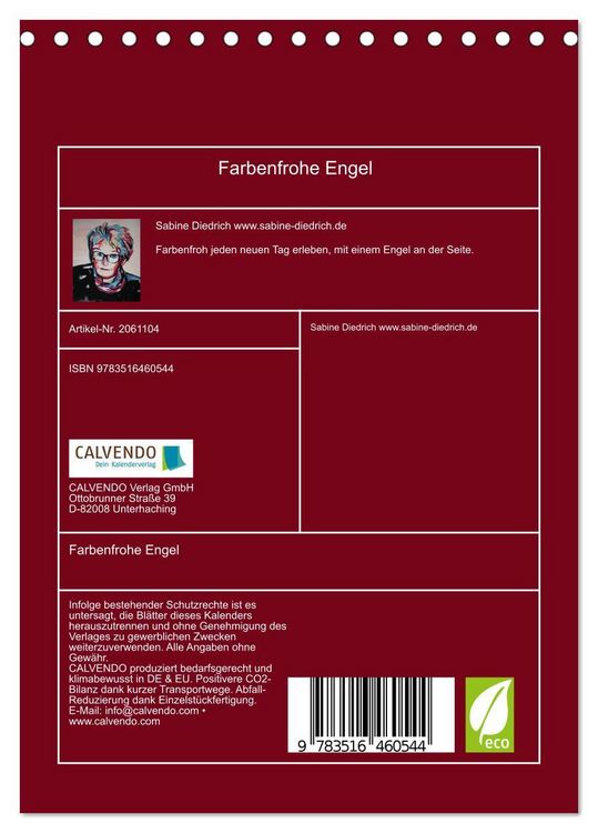 Produktbild: Farbenfrohe Engel (Tischkalender 2026 DIN A5 hoch), CALVENDO Monatskalender