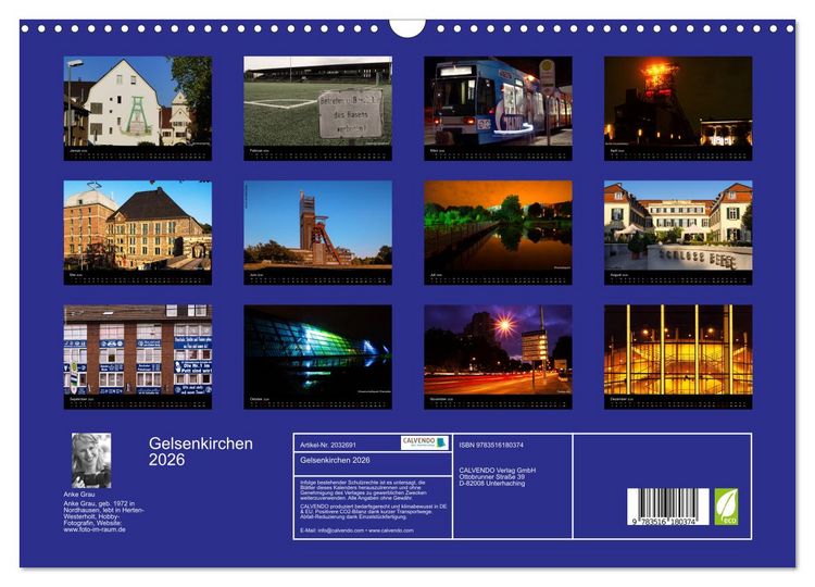 Produktbild: Gelsenkirchen 2026 (Wandkalender 2026 DIN A3 quer), CALVENDO Monatskalender