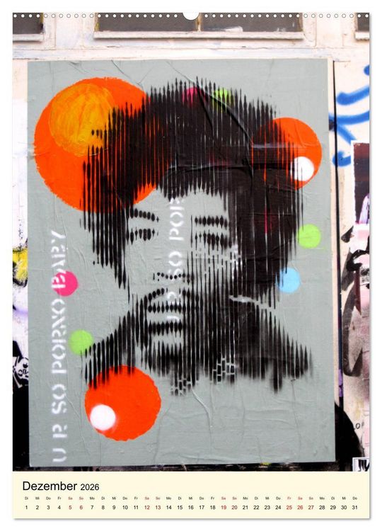 Produktbild: Flower Power in StreetArt (hochwertiger Premium Wandkalender 2026 DIN A2 hoch), Kunstdruck in Hochglanz