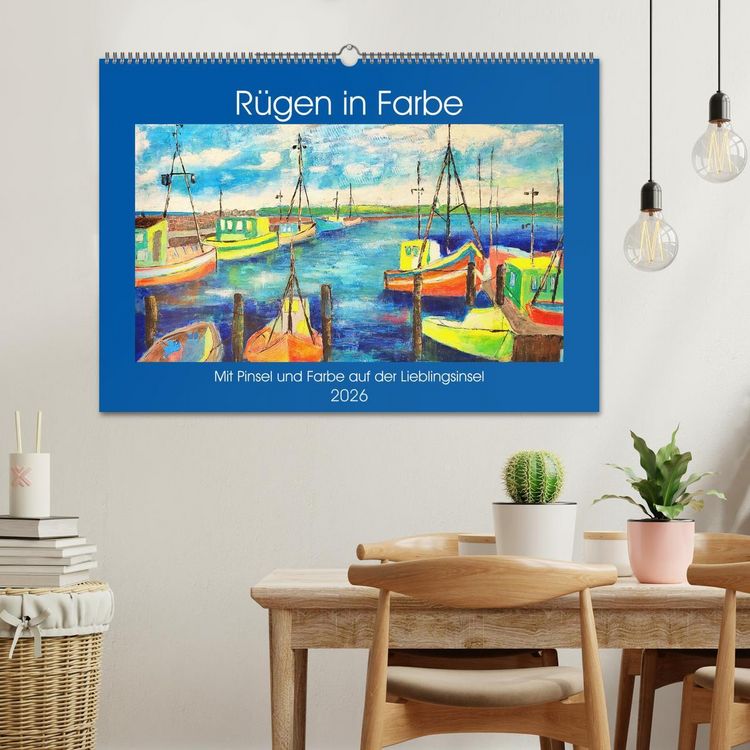 Produktbild: R&uuml;gen in Farbe - Mit Pinsel und Farbe auf der Lieblingsinsel (Wandkalender 2026 DIN A2 quer), CALVENDO Monatskalender