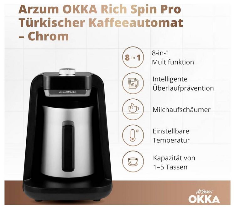Produktbild: Arzum ESPRESSOKANNE mit Kaffeemaschine Bronze Fassungsverm&ouml;gen Tassen=5