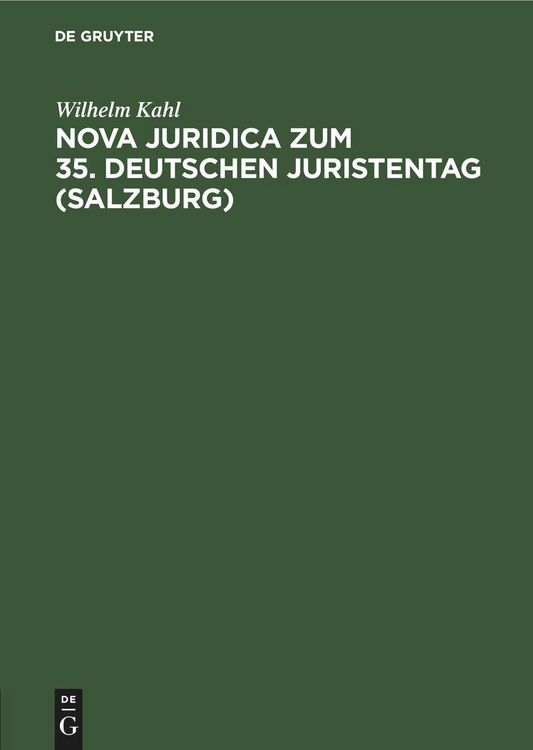 Produktbild: Nova Juridica zum 35. Deutschen Juristentag (Salzburg)
