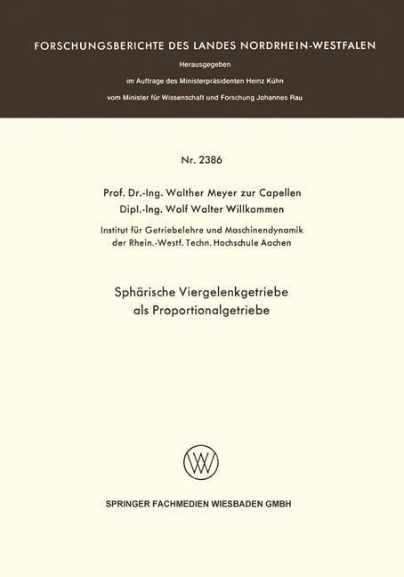Produktbild: Sph&auml;rische Viergelenkgetriebe als Proportionalgetriebe