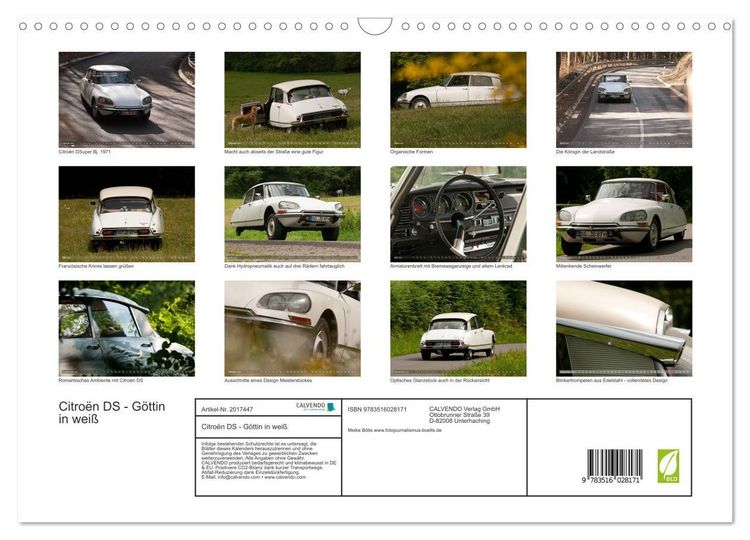 Produktbild: Citro&euml;n DS - G&ouml;ttin in wei&szlig; (Wandkalender 2026 DIN A3 quer), CALVENDO Monatskalender