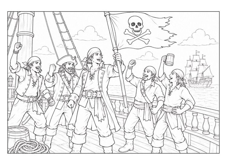 Produktbild: Piraten Malbuch f&uuml;r Kinder von 6&ndash;10 Jahren mit 50 spannenden Ausmalbildern