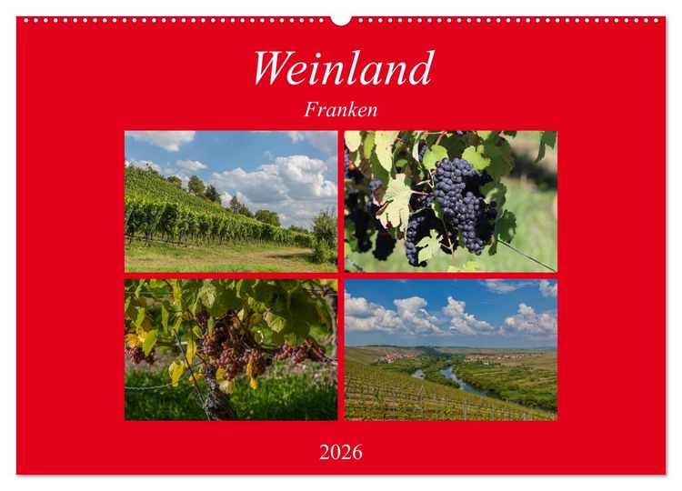 Produktbild: Weinland Franken (Wandkalender 2026 DIN A2 quer), CALVENDO Monatskalender