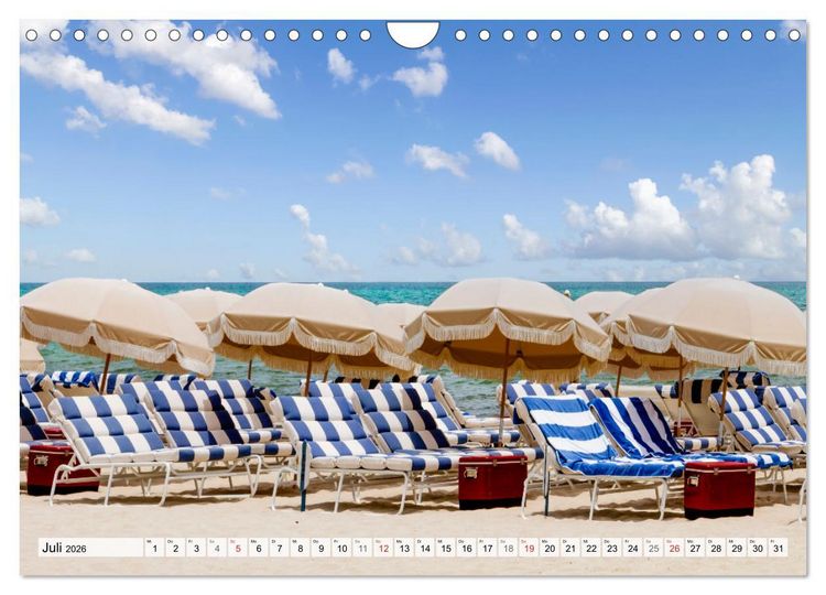 Produktbild: Miami Beach und Art Deco District (Wandkalender 2026 DIN A4 quer), CALVENDO Monatskalender