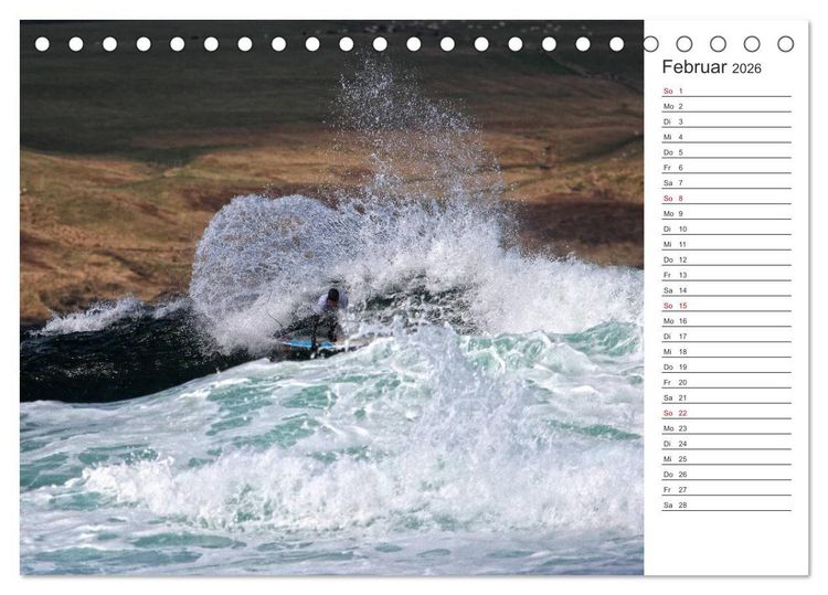 Produktbild: Surfen - Spa&szlig; auf den Wellen (Tischkalender 2026 DIN A5 quer), CALVENDO Monatskalender