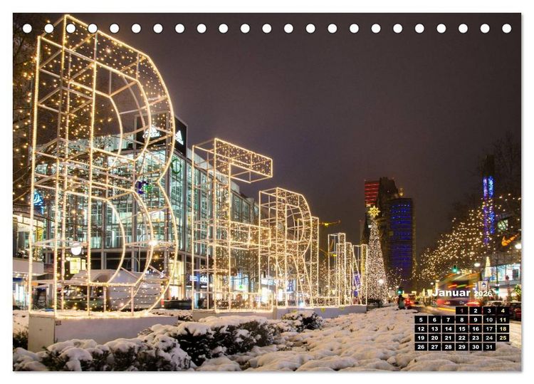 Produktbild: Berlin im Lichterglanz 2026 (Tischkalender 2026 DIN A5 quer), CALVENDO Monatskalender
