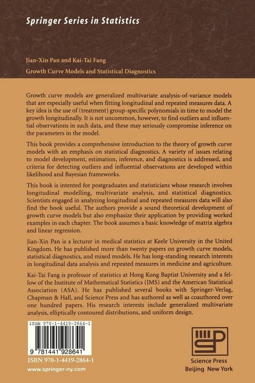 Produktbild: Growth Curve Models and Statistical Diagnostics