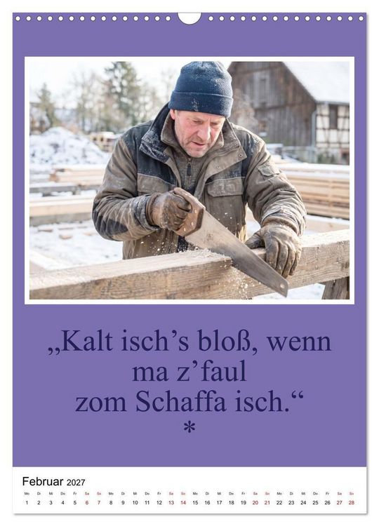 Produktbild: Schw&auml;bische Mundart - A Brezl ohne Salz isch wie a Dag ohne Bruddla (Wandkalender 2027 DIN A3 hoch), CALVENDO Monatskalender
