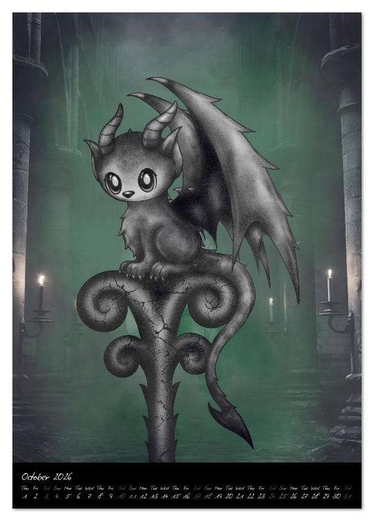 Produktbild: Gothic Fantasy Animals (Desk Calendar 2026 DIN A5 portrait), CALVENDO 12 Month DeskCalendar