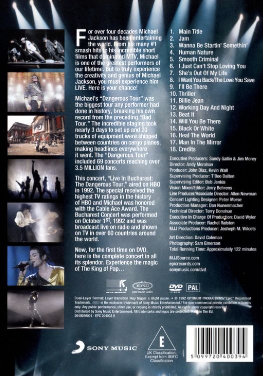 Produktbild: Michael Jackson - Live in Bucharest/Dangerous To